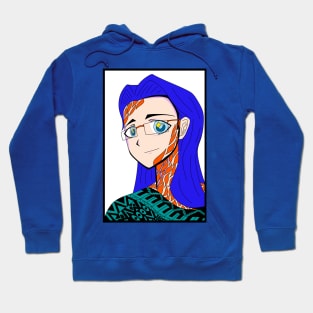 dream girl in blue pattern ecopop Hoodie